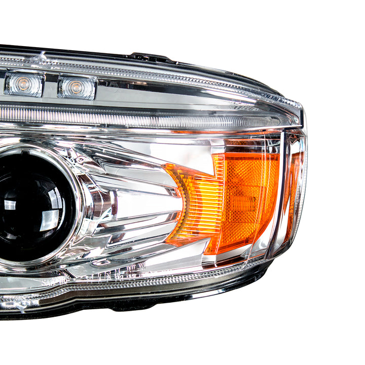 Chrome Projection Headlight With LED Turn &amp; DRL For Peterbilt 389 (2008-2023) &amp; 388 (2008-2015) - Driver