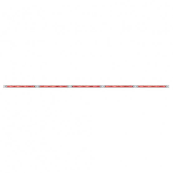 94" Stainless Light Bracket With 5 x 23 SMD LED 17-1/4" Light Bars &amp; Bezels - Red LED/Red Lens