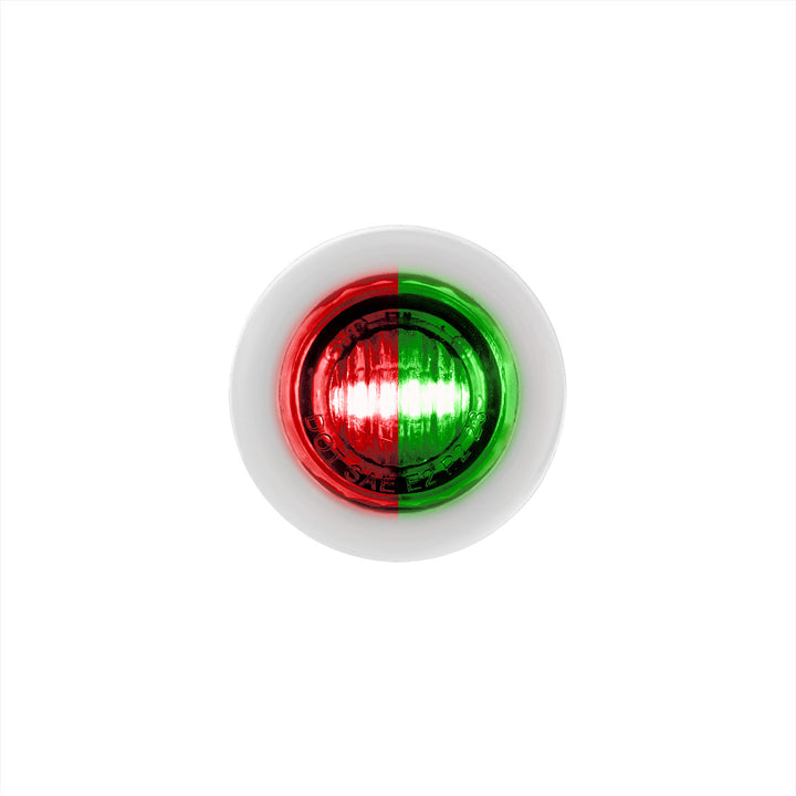 2 LED 3/4" Mini Dual Function Double Fury Light (Clearance/Marker) - Red &amp; Green LED/Clear Lens