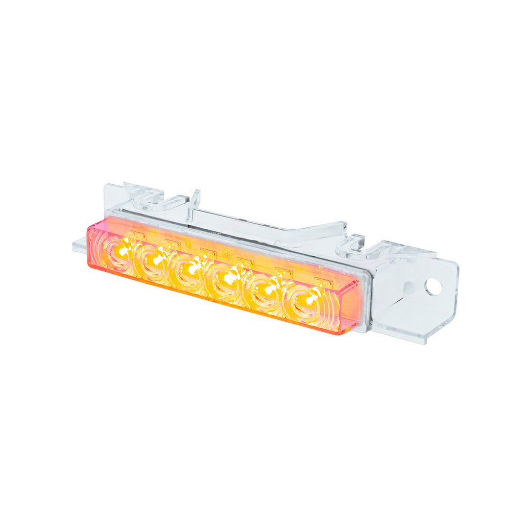 6 LED Competition Series Exterior Visor Light For 1996-2024 Volvo VNL - Amber LED/Clear Lens(5 Pcs)
