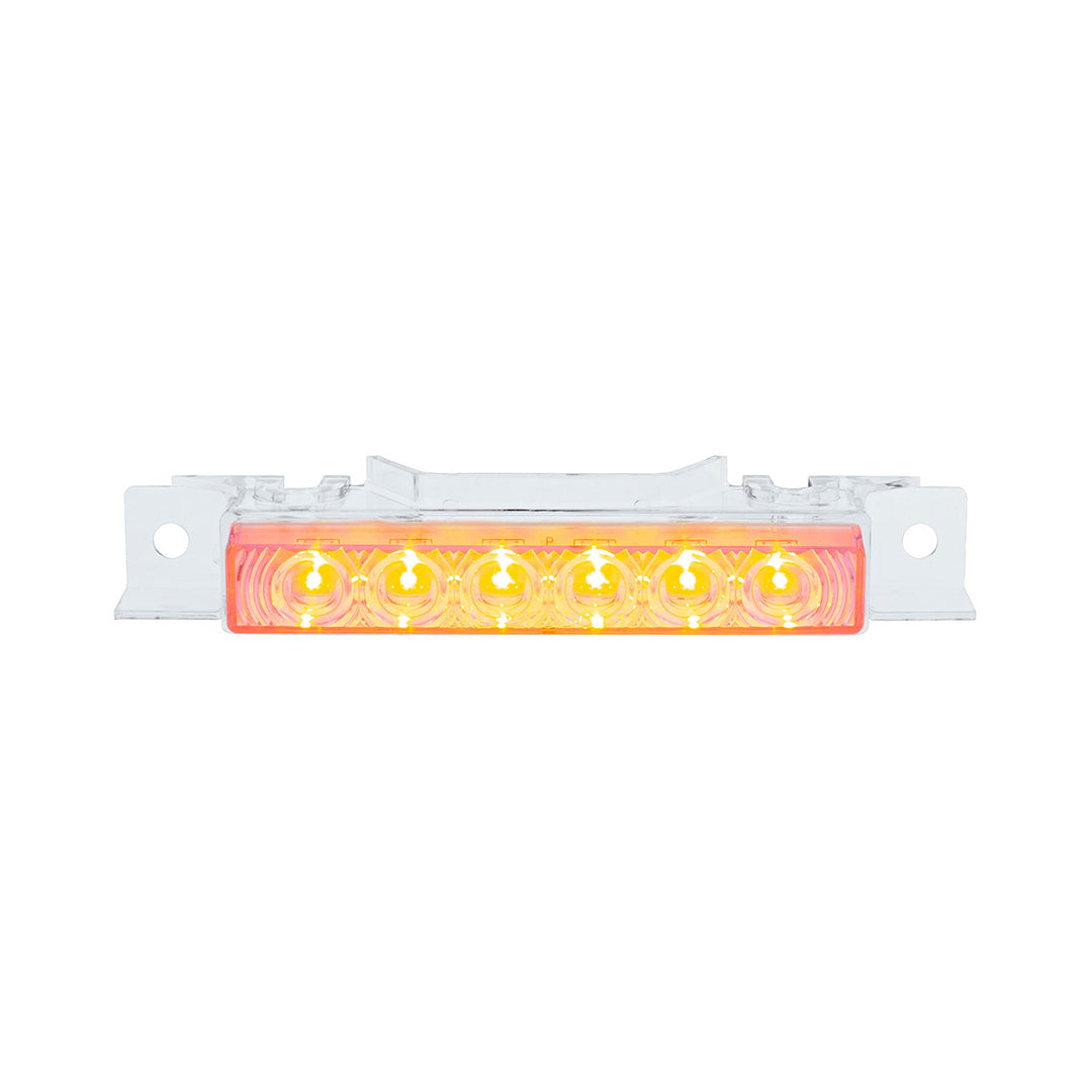 6 LED Competition Series Exterior Visor Light For 1996-2024 Volvo VNL - Amber LED/Clear Lens(5 Pcs)