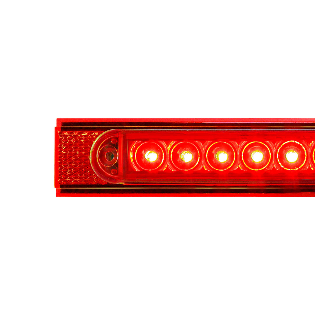 10 LED Conspicuity Reflector Plate Light With Red Reflector - Red LED/Red Lens (Each)