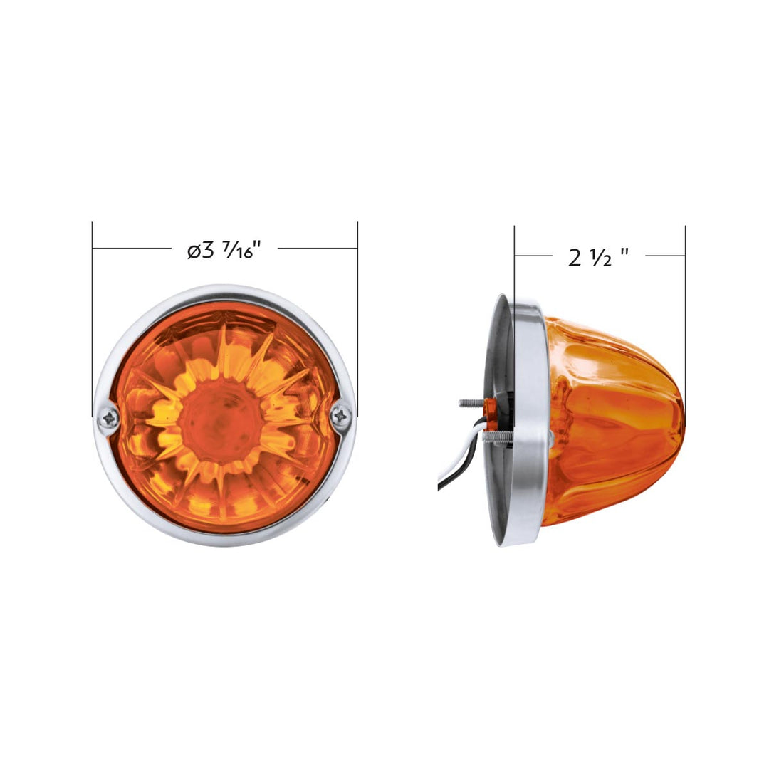 Glass Watermelon Light Kit With LED Light - Amber LED/Amber Lens