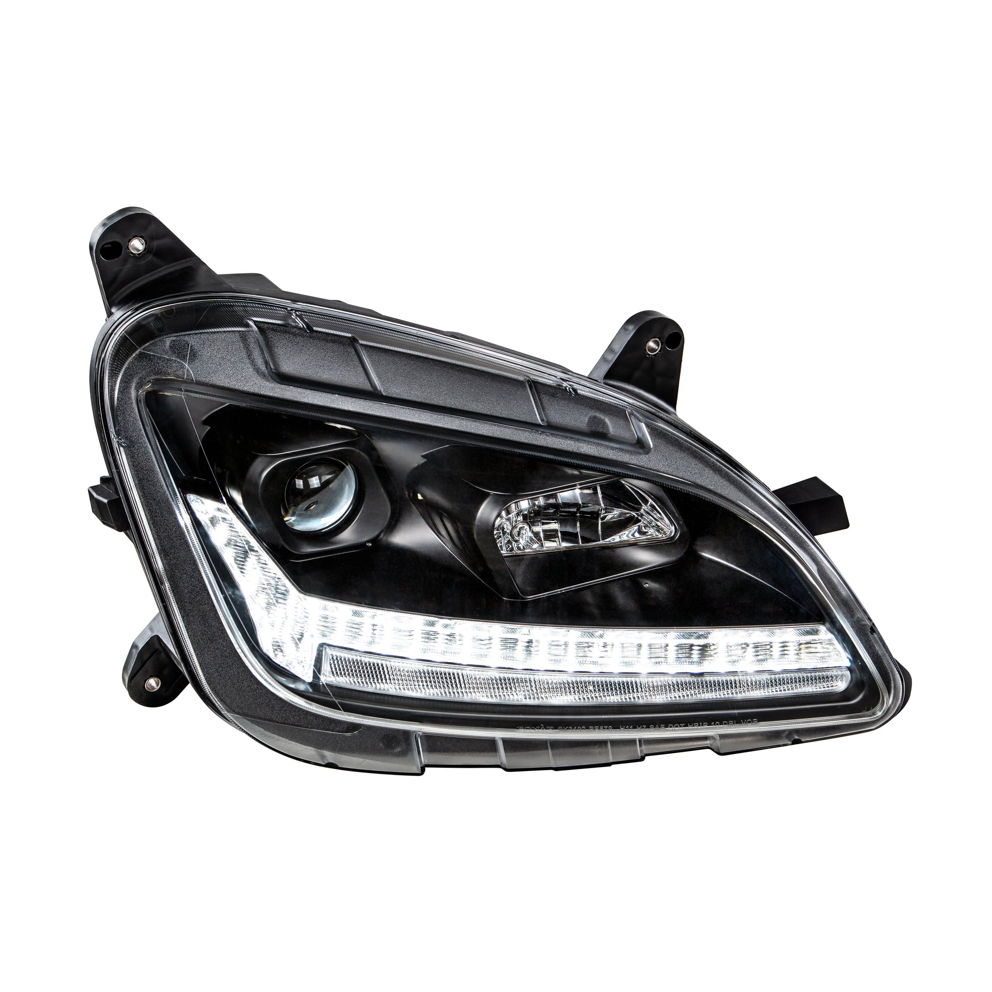 "Blackout" Projection Headlight With LED Sequential Turn & DRL For 2012-2021 Peterbilt 579- Passenger