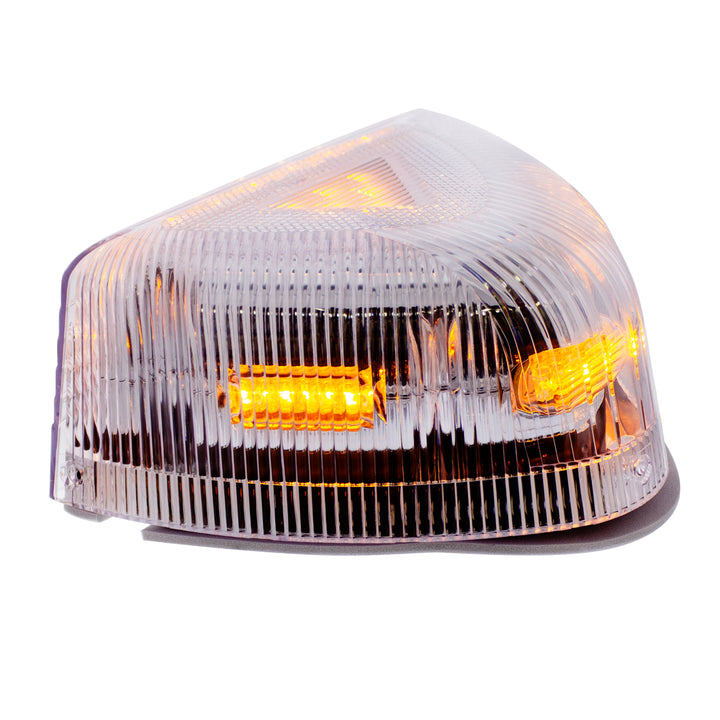 37 LED Turn Signal Light With Chrome Base For 1987-2007 Peterbilt 379/378/357 - Amber LED/Clear Lens