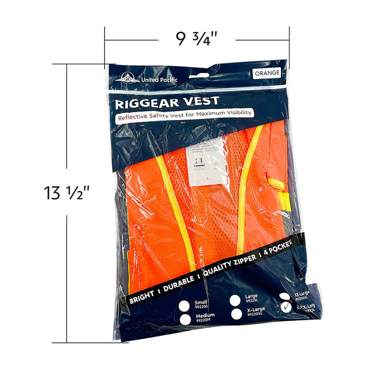 RigGear High Visibility Reflective Orange Safety Vest - X Large