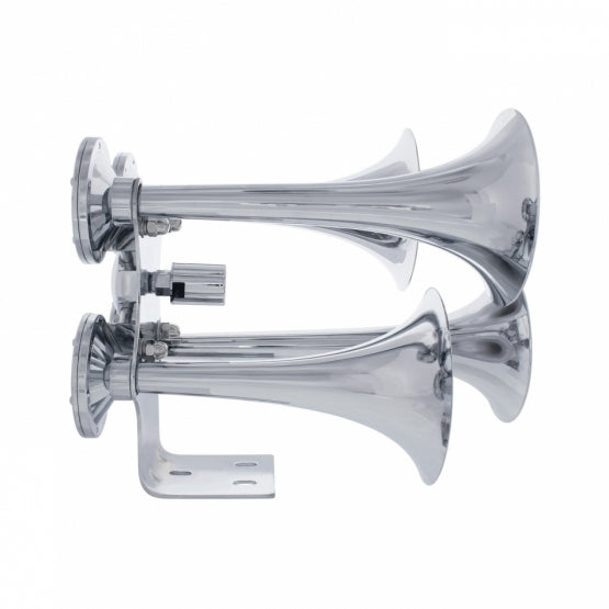 4 Trumpets Air Powered Chrome Train Horn - Competition Series