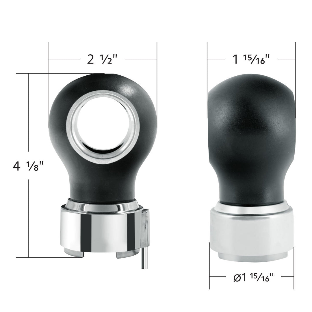 Thread-On Matte Black Charlotte Style Gearshift Knob With LED 9/10 Speed Adapter - White LED