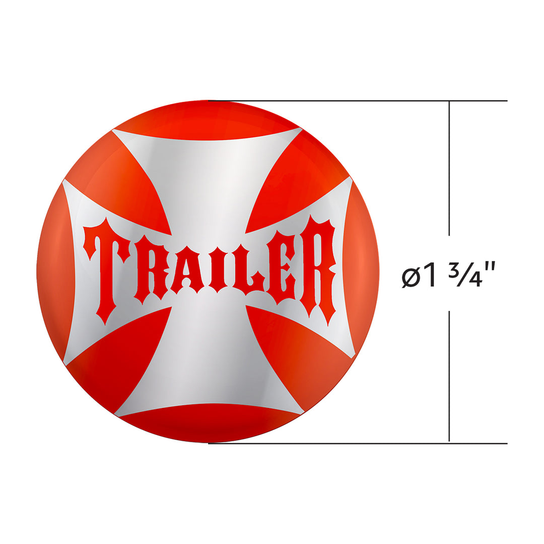 "Trailer" Maltese Cross Air Valve Knob Candy Color Sticker Only - Cadmium Orange