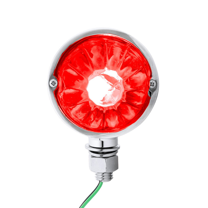 UltraBurst Chrome Double Face Glass Watermelon Light - Amber &amp; Red LED/Dark Amber &amp; Red Lens