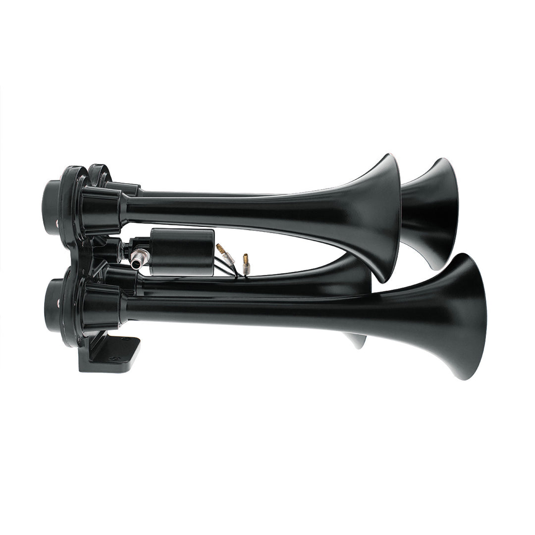 4 Trumpet Mini Train Horn - Black