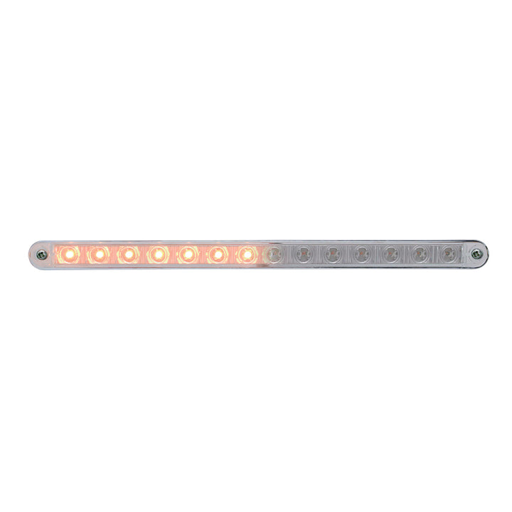 14 LED 12" Sequential Light Bar With Bezel - Amber LED/Clear Lens