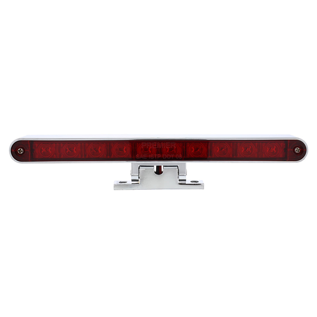 10 LED Dual Function 3rd Brake Light With Chrome Swivel Pedestal Base - Red LED/Red Lens