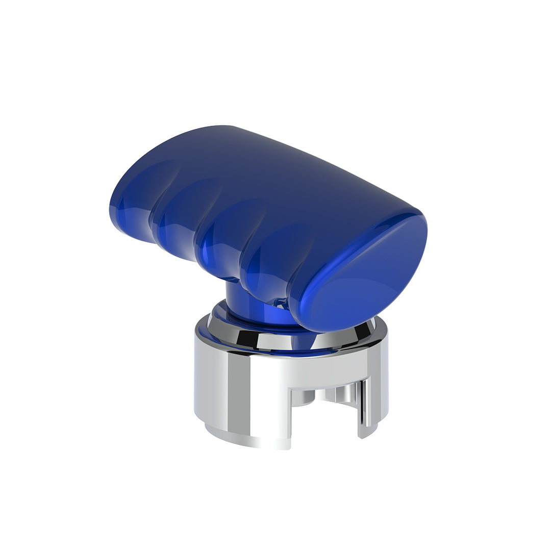 Thread-On T-Shape Gearshift Knob With Chrome 13/15/18 Speed Adapter - Indigo Blue