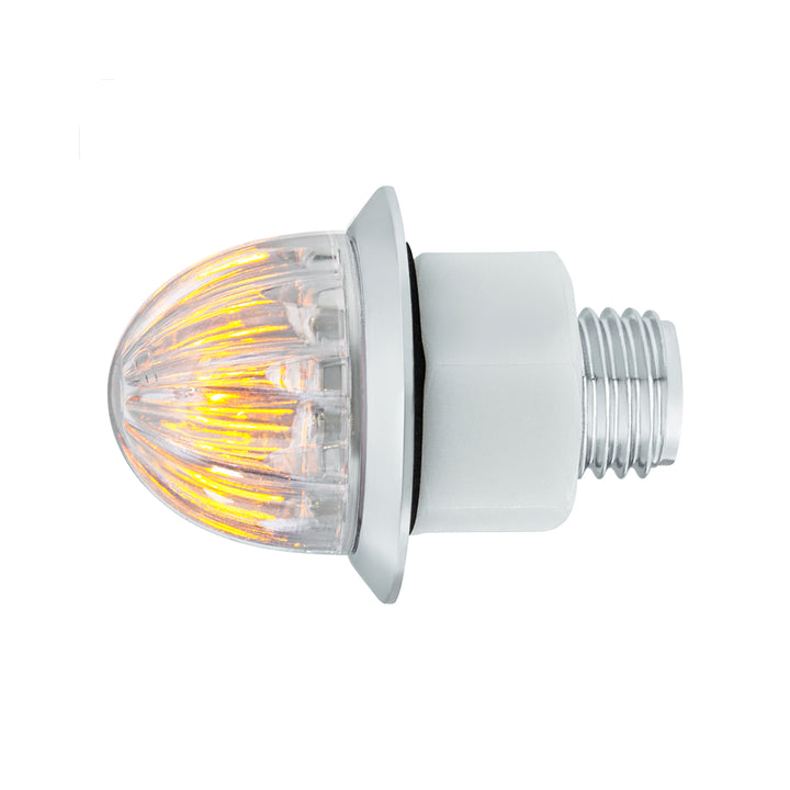 2 LED Dual Function 1-1/8" Watermelon Light (Clearance/Marker) - Amber LED/Clear Lens