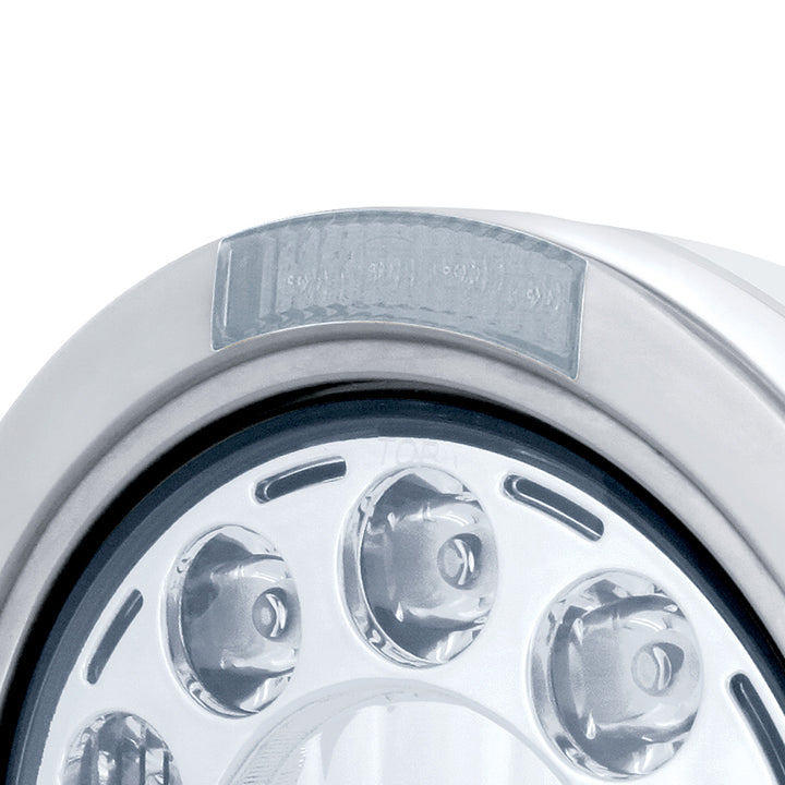 Stainless Bullet Classic Headlight 11 LED Bulb With LED Signal - Clear Lens