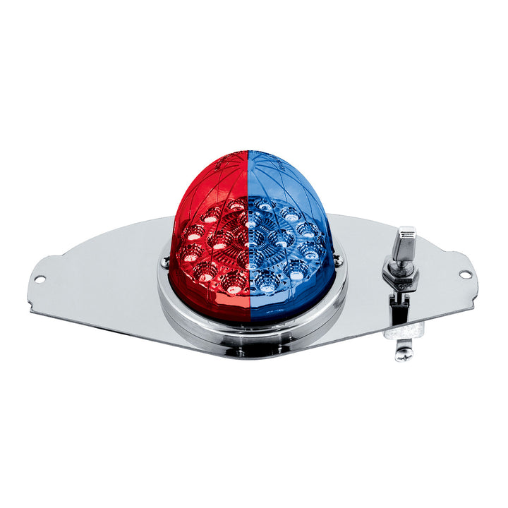 304 Stainless Steel Above Door Dome Light Kit W/ 17 LED Double Fury Watermelon For 2008-2017 FL Cascadia - Red &amp; Blue LED