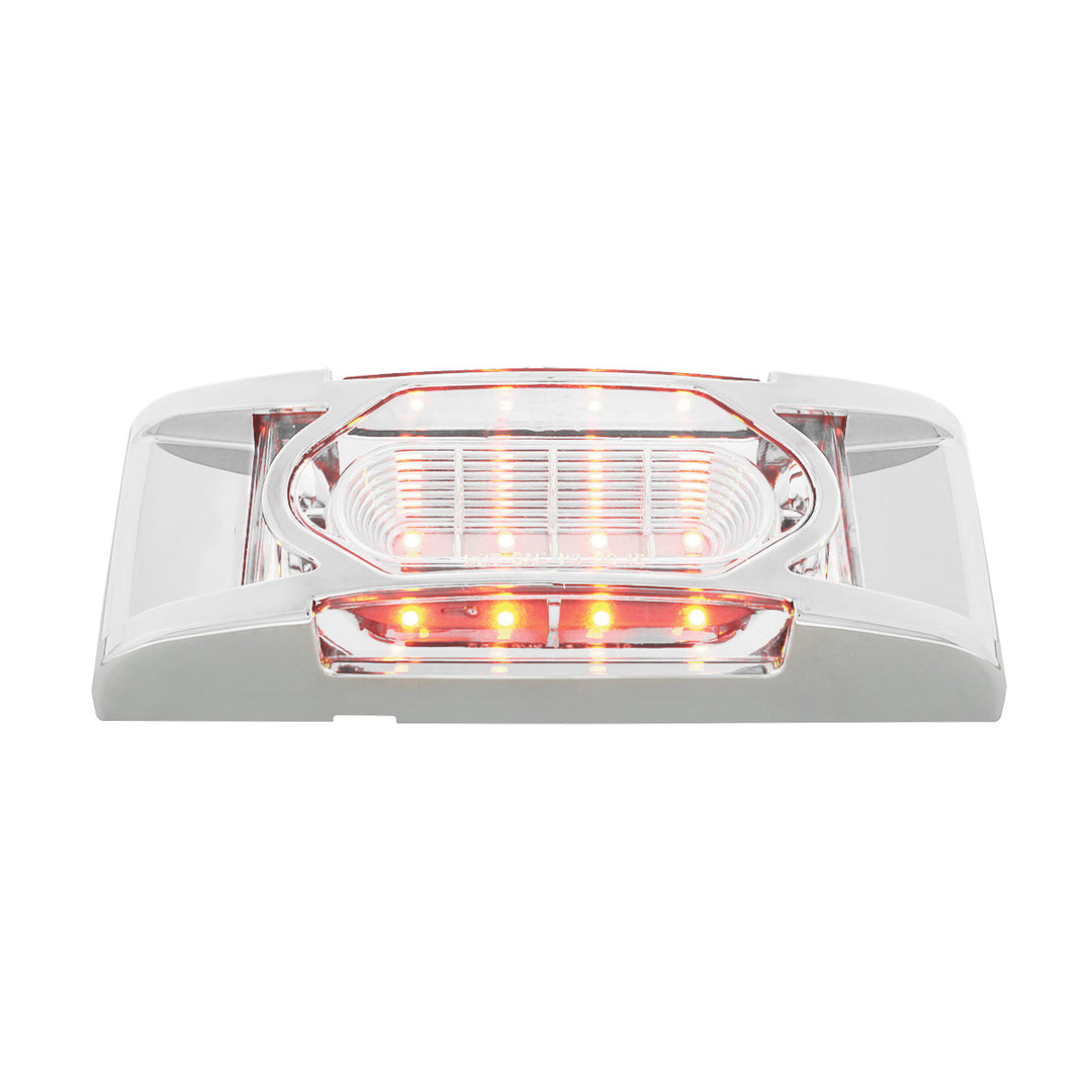 16 LED Reflector Light (Clearance/Marker) With Chrome Bezel - Amber LED/Clear Lens
