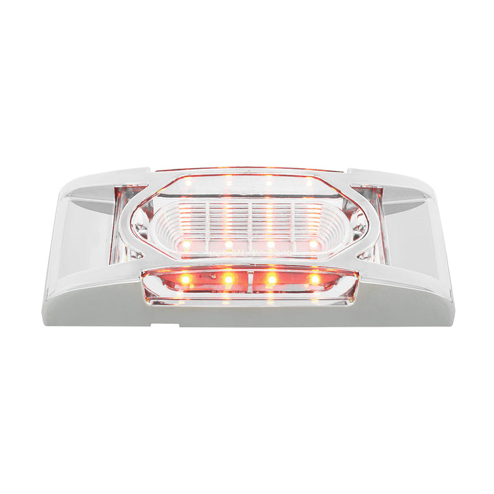 16 LED Reflector Light (Clearance/Marker) With Chrome Bezel - Amber LED/Clear Lens
