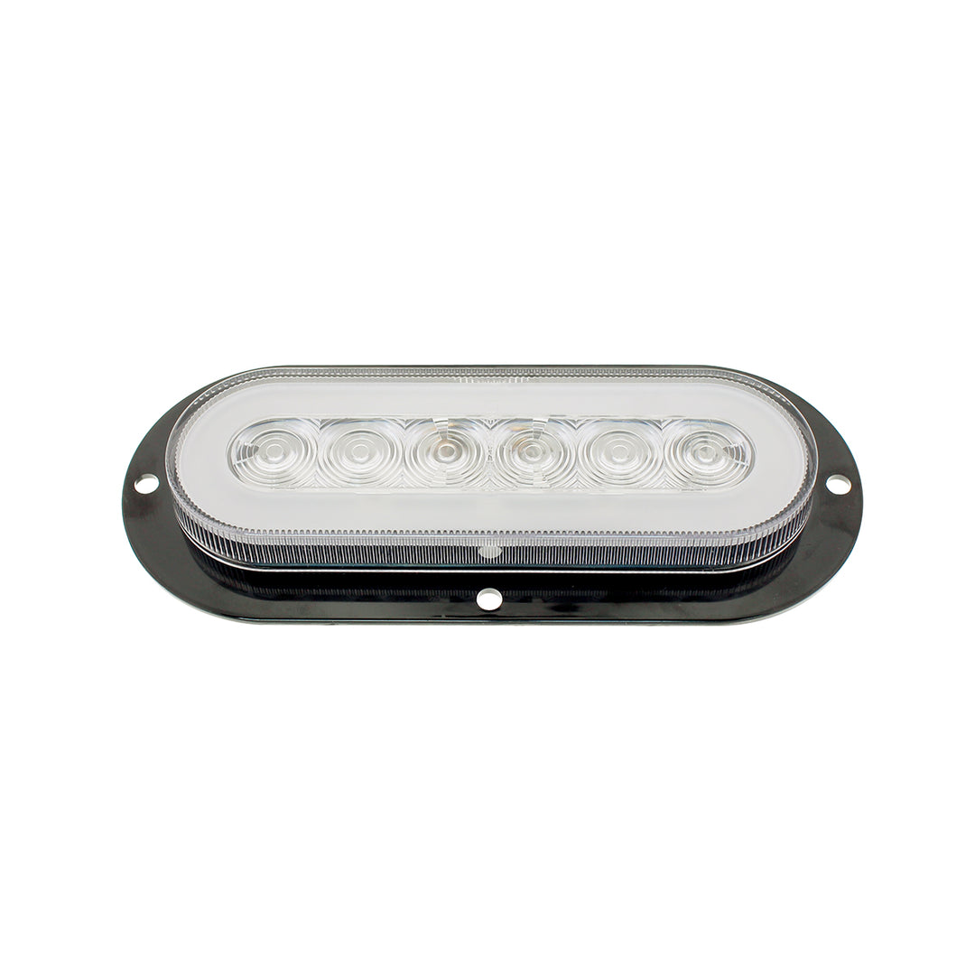 22 LED 6" Oval Flange Mount GloLight (Turn Signal) - Amber LED/Clear Lens