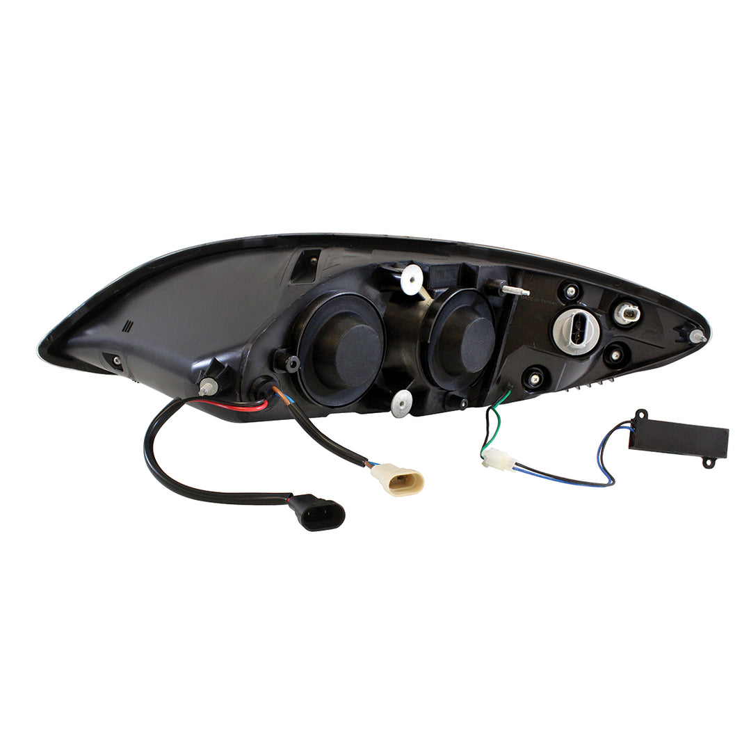Black Projection Headlight With LED Turn Signal &amp; Light Bar For 2006-2017 International Prostar - Passenger