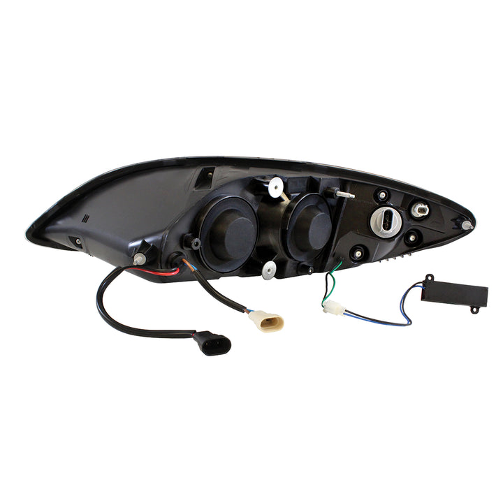 Black Projection Headlight With LED Turn Signal &amp; Light Bar For 2006-2017 International Prostar - Passenger