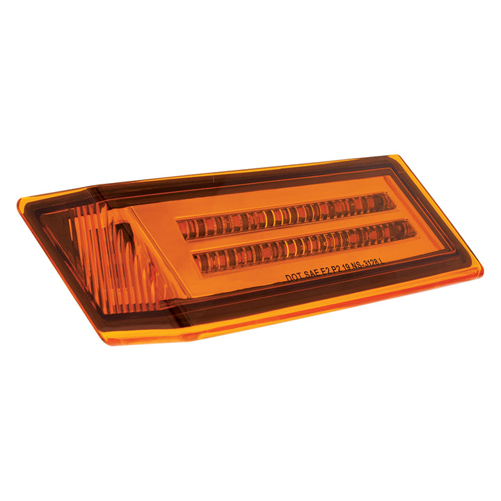 35 LED Sequential Turn Signal Light For 2018-2025 Freightliner Cascadia - Driver - Amber LED/Amber Lens
