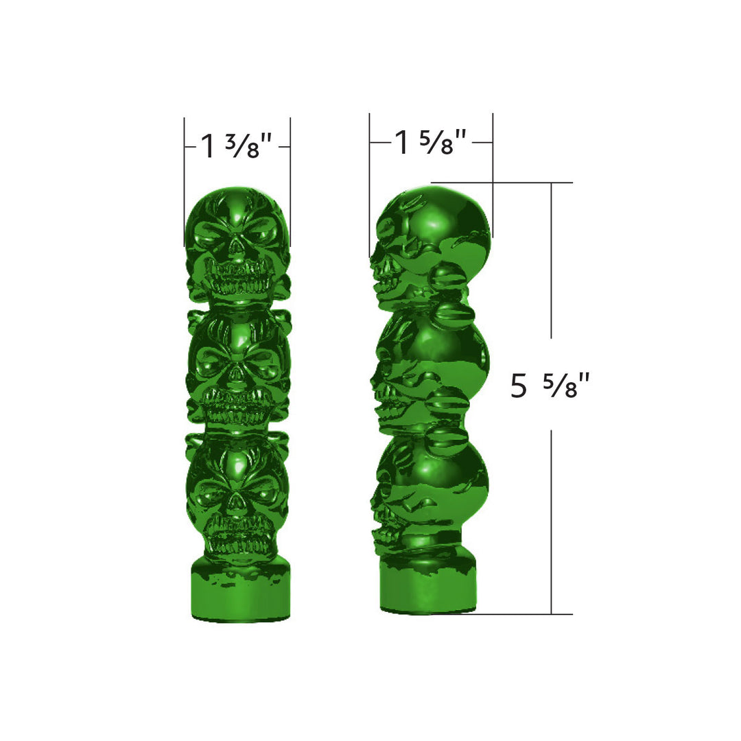 1/2" - 13 Thread-On 3 Skull Candy Color Shift Knob - Emerald Green