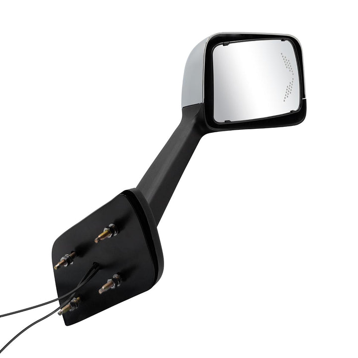 Chrome Plastic Hood Mirror Assembly With Sequential LED Turn Signals For 2018-2024 International LT - Passenger