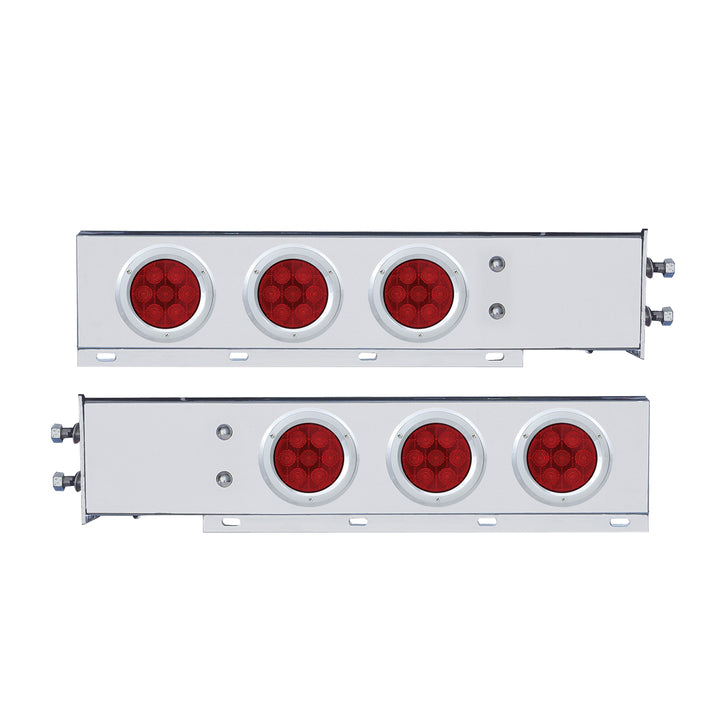 2-1/2" Bolt Pattern Spring Loaded Rear Bar With 6X Competition Series 7 Red LED 4" Light - Red Lens (Pair)