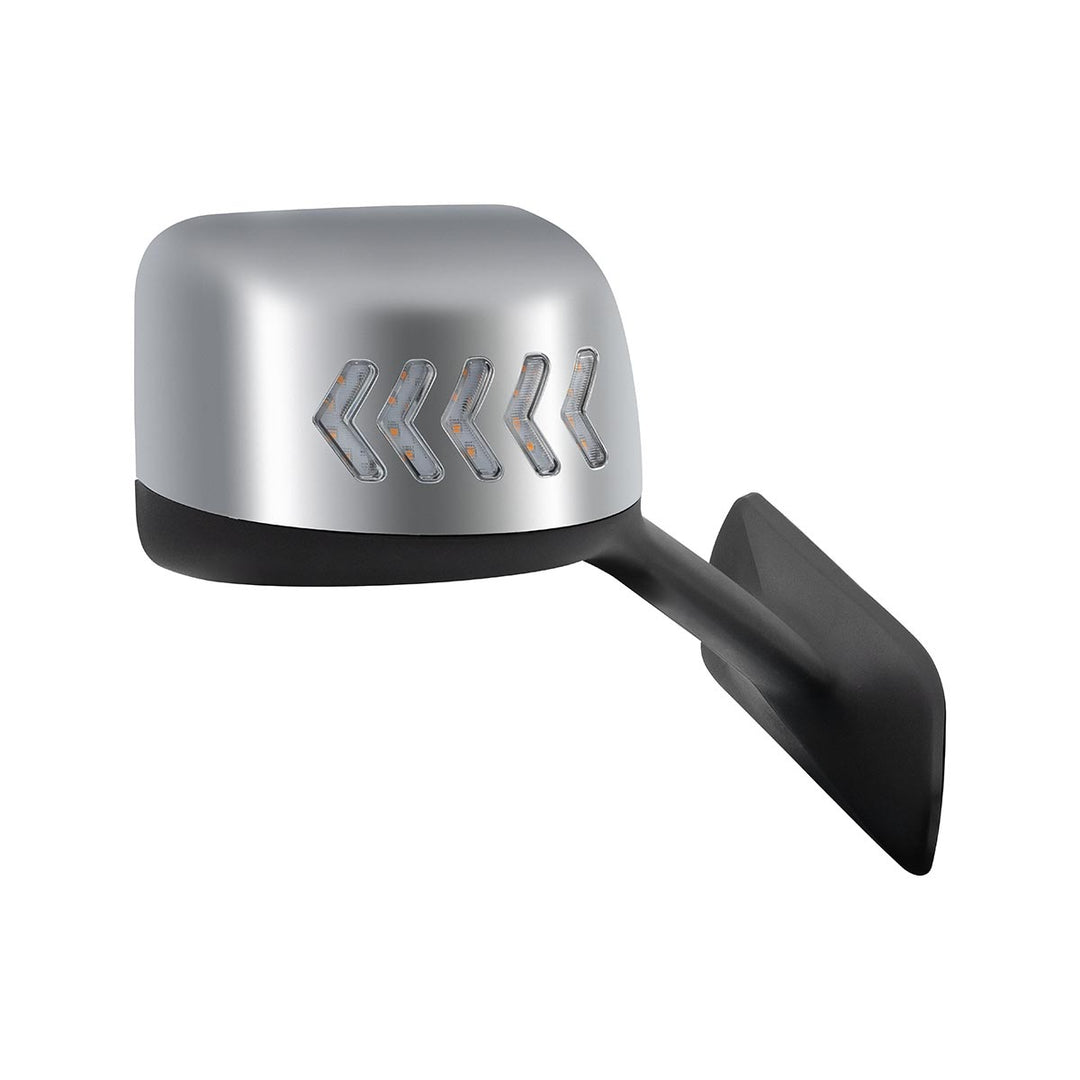 Chrome Plastic Hood Mirror Assembly With Sequential LED Turn Signals For 2018-2024 International LT - Passenger