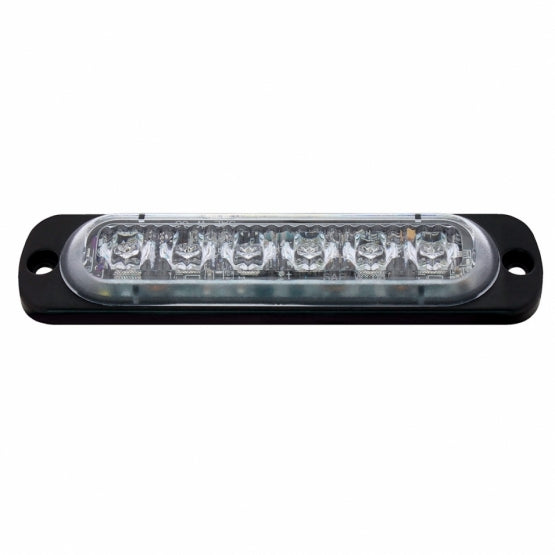 6 High Power LED Super Thin Directional Warning Light - Amber &amp; White LED (Bulk)