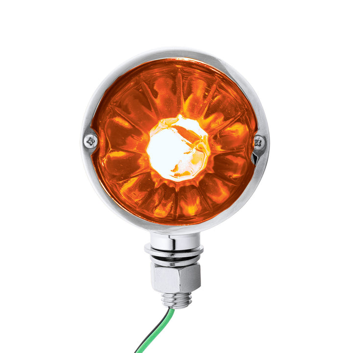 UltraBurst Chrome Double Face Glass Watermelon Light - Amber &amp; Red LED/Dark Amber &amp; Red Lens