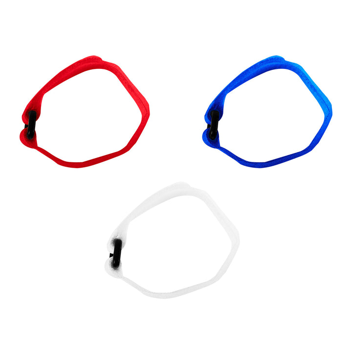 8" x 3/4" Red,White,Blue Hook &amp; Loop Velcro Strip - Tie Fasteners with Buckle (8-Pack)