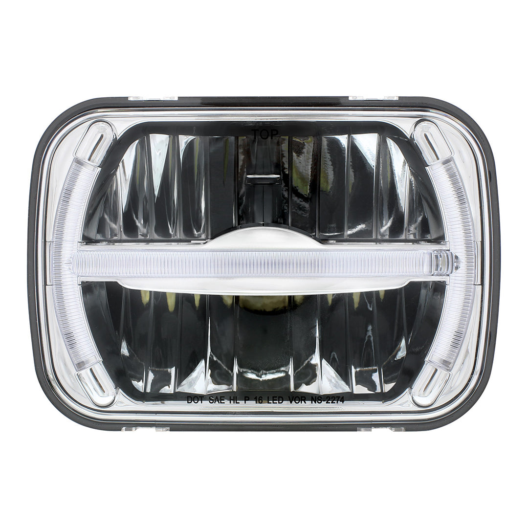ULTRALIT - 7 LED 5" x 7" Rectangular Headlight With LED Light Bar