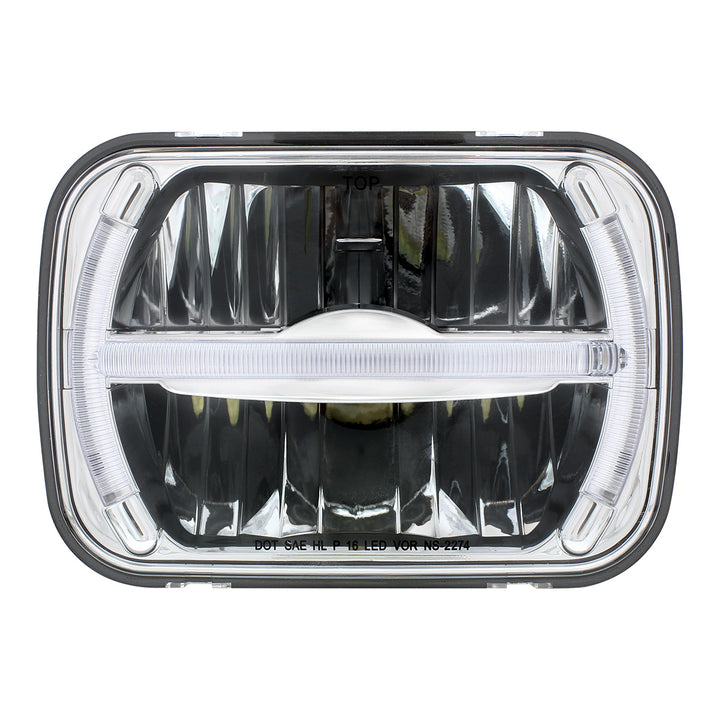 ULTRALIT - 7 LED 5" x 7" Rectangular Headlight With LED Light Bar
