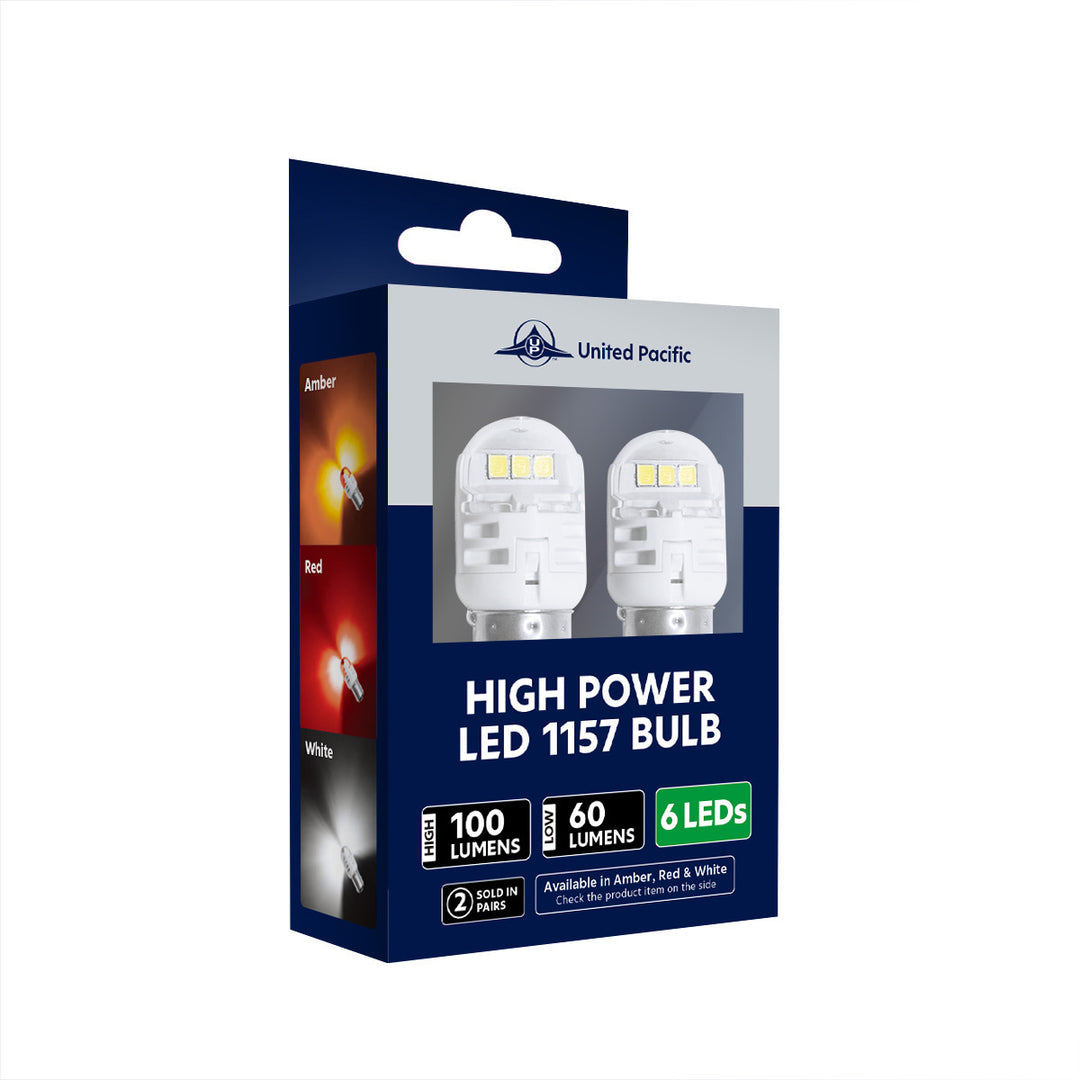 High Power 6 LED 1157 Bulb - White (Pair)