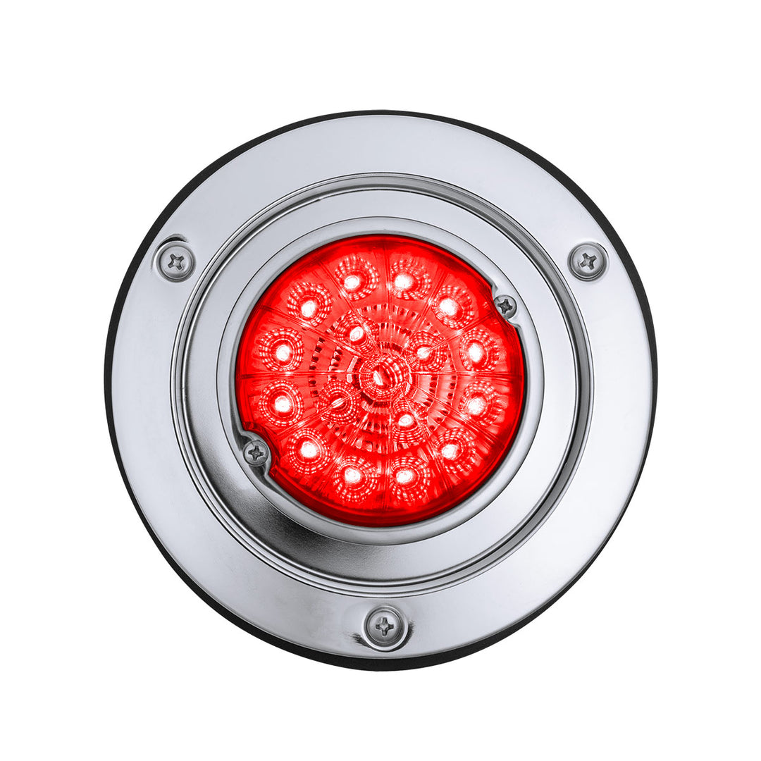 17 LED Dual Function Watermelon Reflector Light Sleeper Bunk Kit With 304 Stainless Steel Bezel - Red LED/Red Lens