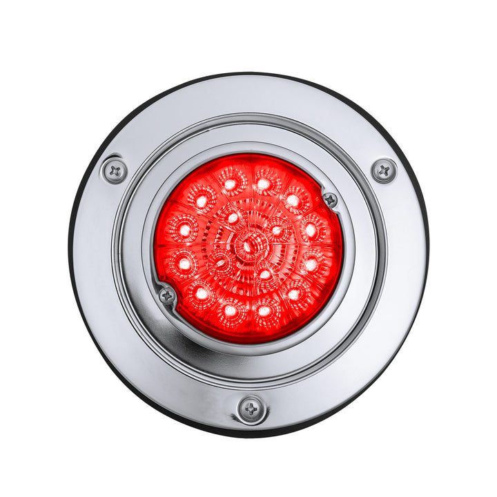 17 LED Dual Function Watermelon Reflector Light Sleeper Bunk Kit With 304 Stainless Steel Bezel - Red LED/Red Lens