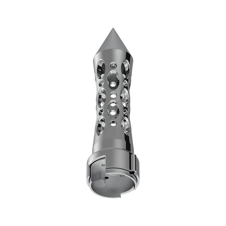 Thread-On Daytona Style Spike Gearshift Knob With LED 13/15/18 Speed Adapter - Chrome/White LED