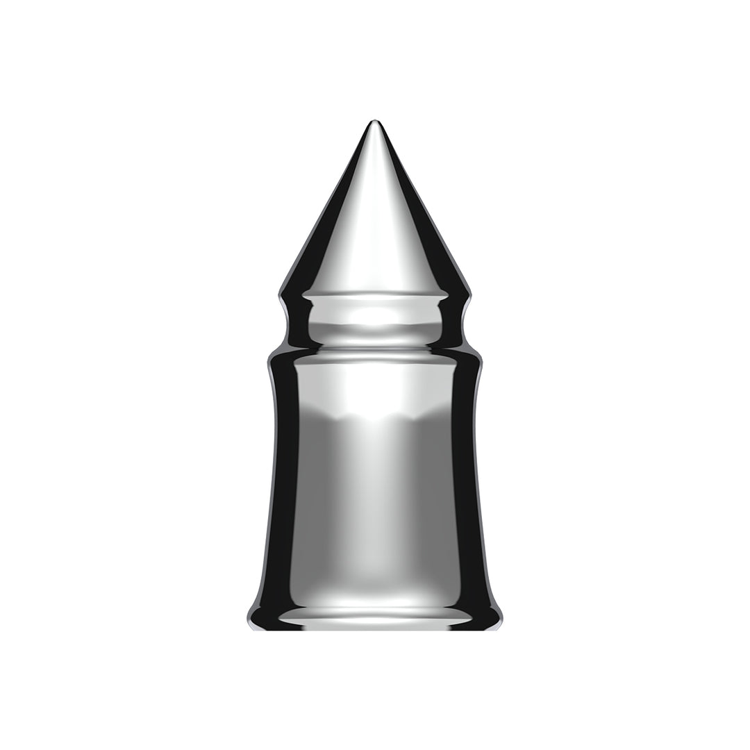 33mm X 4-3/8" Chrome Plastic V - Spike Nut Cover - Thread-On (Bulk)
