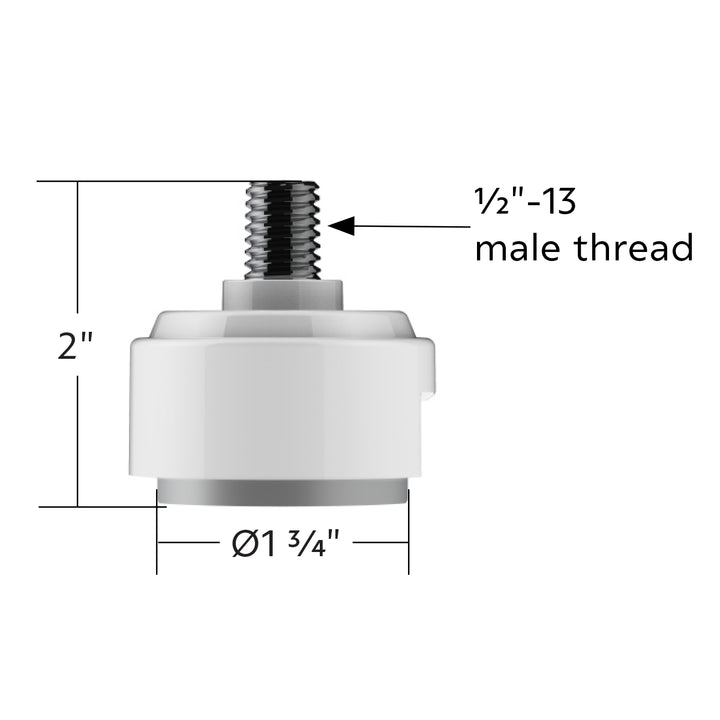 1/2" - 13 Thread-On Shift Knob Mounting Adapter For Eaton Fuller Style 13/15/18 Shifter - Pearl White (Bulk)