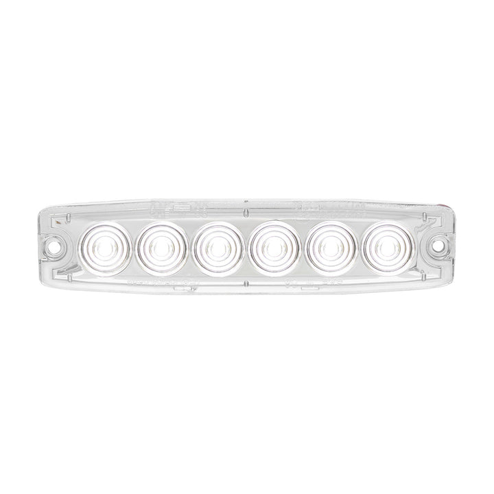 6 High Power LED Super Thin Warning Light - White LED/Clear Lens (Bulk)