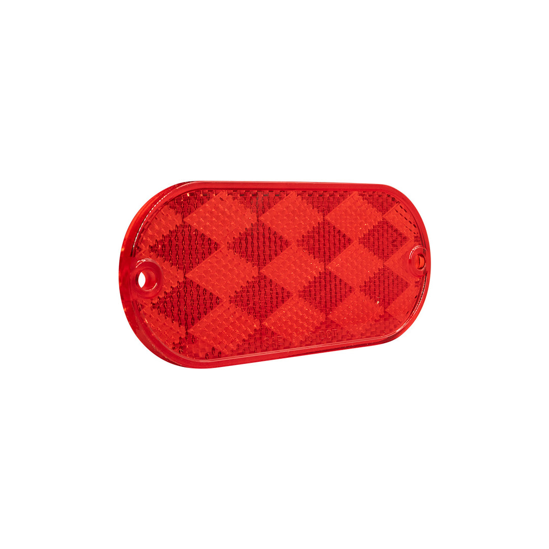 4" x 2" Oval Quick Mount Reflector - Red (20 Pcs)