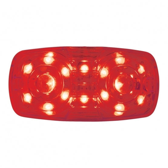16 LED 4" x 2" Rectangular Light (Clearance/Marker) - Red LED/Red Lens