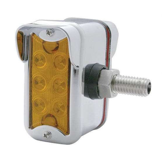 12 LED Dual Function Double Face Light W/Visor - Vertical Side Mount - Amber &amp; Red LED/Amber &amp; Red Lens