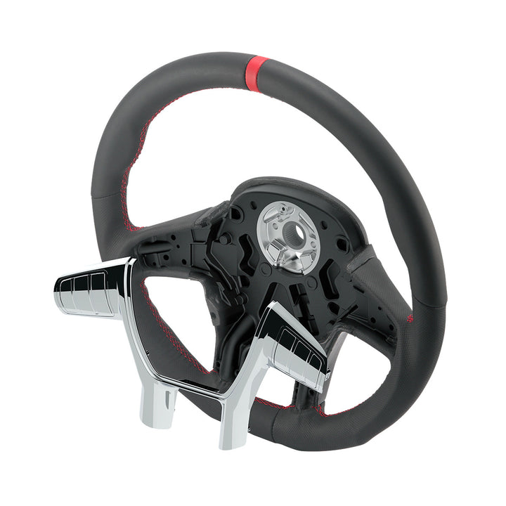 18" YourGrip GT PRO Leather Steering Wheel For 2012-2021 Peterbilt 579 &amp; 2013-2021 Kenworth T680 - Black
