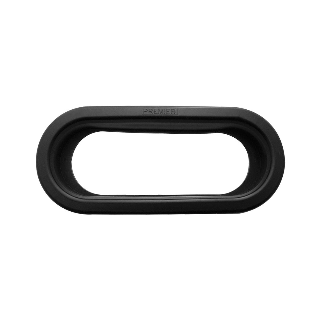 Stainless Top Mud Flap Bracket With 3 x 22 LED 6" Oval GloLight &amp; Grommet - Red LED/Clear Lens (Each)
