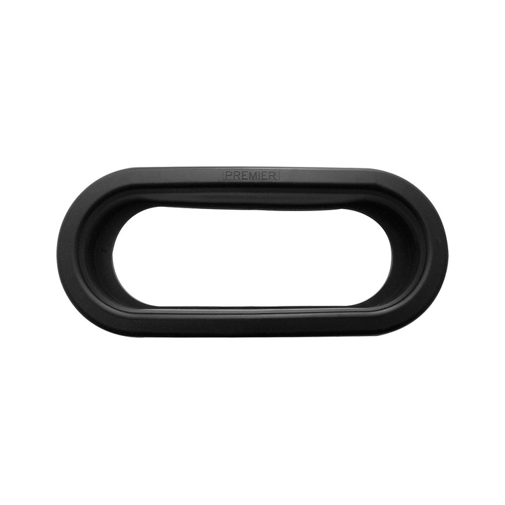 Stainless Top Mud Flap Bracket With 3 x 22 LED 6" Oval GloLight &amp; Grommet - Red LED/Clear Lens (Each)
