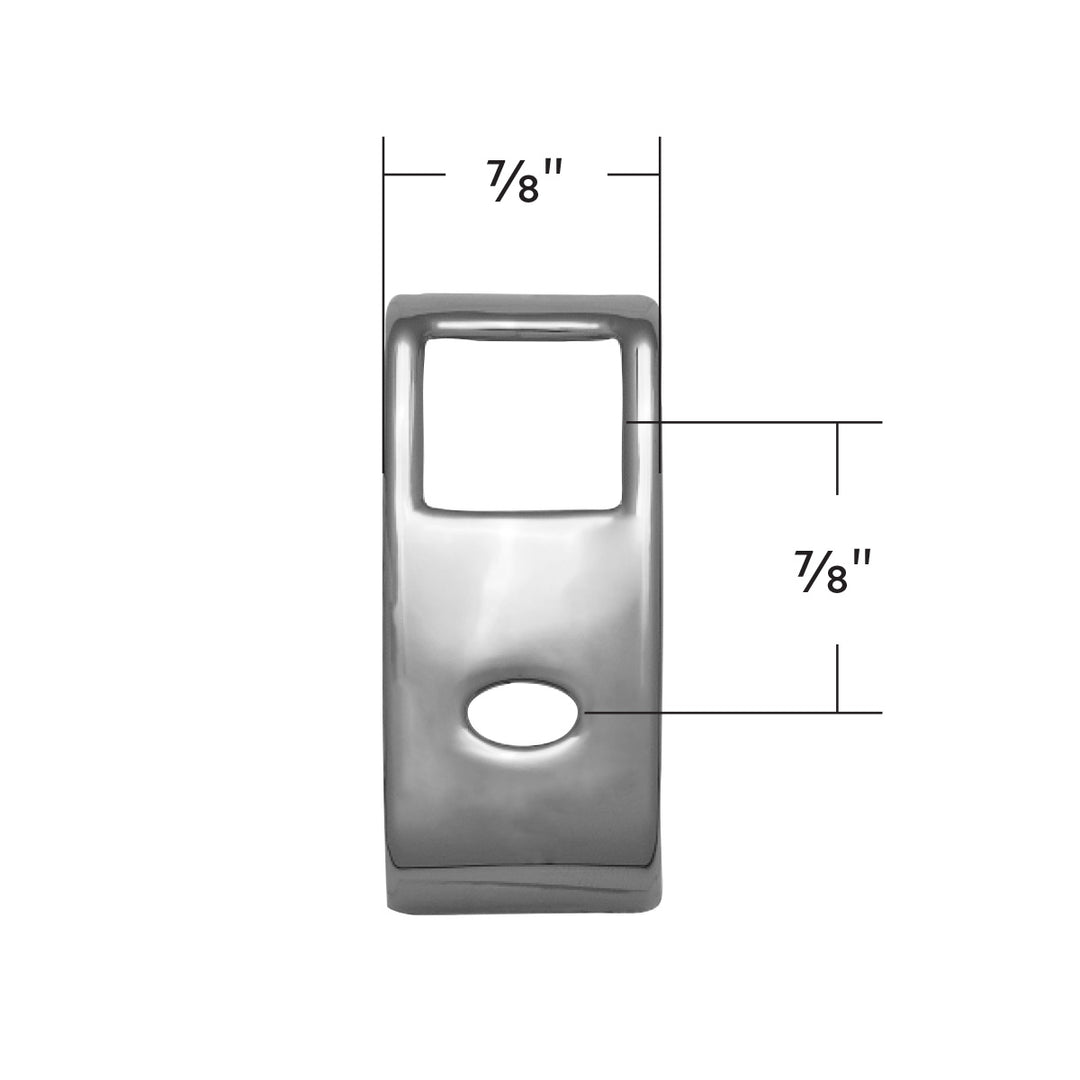 Chrome Rocker Switch Cover For Peterbilt 579 (2013-2019) &amp; 567 (2014-2018) - 2 Openings (Card of 3)